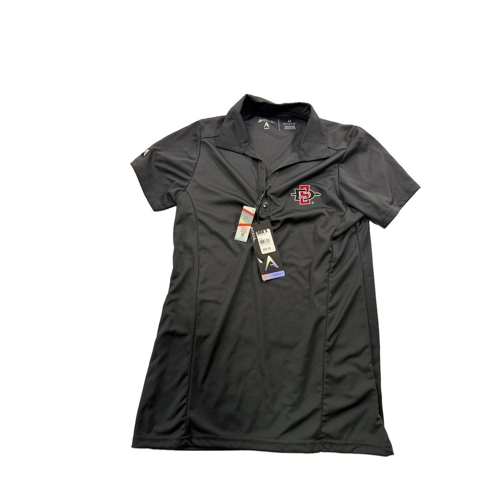 Women's Medium Antigua NCAA San Diego State Aztecs Grey Polo Shirt NWT